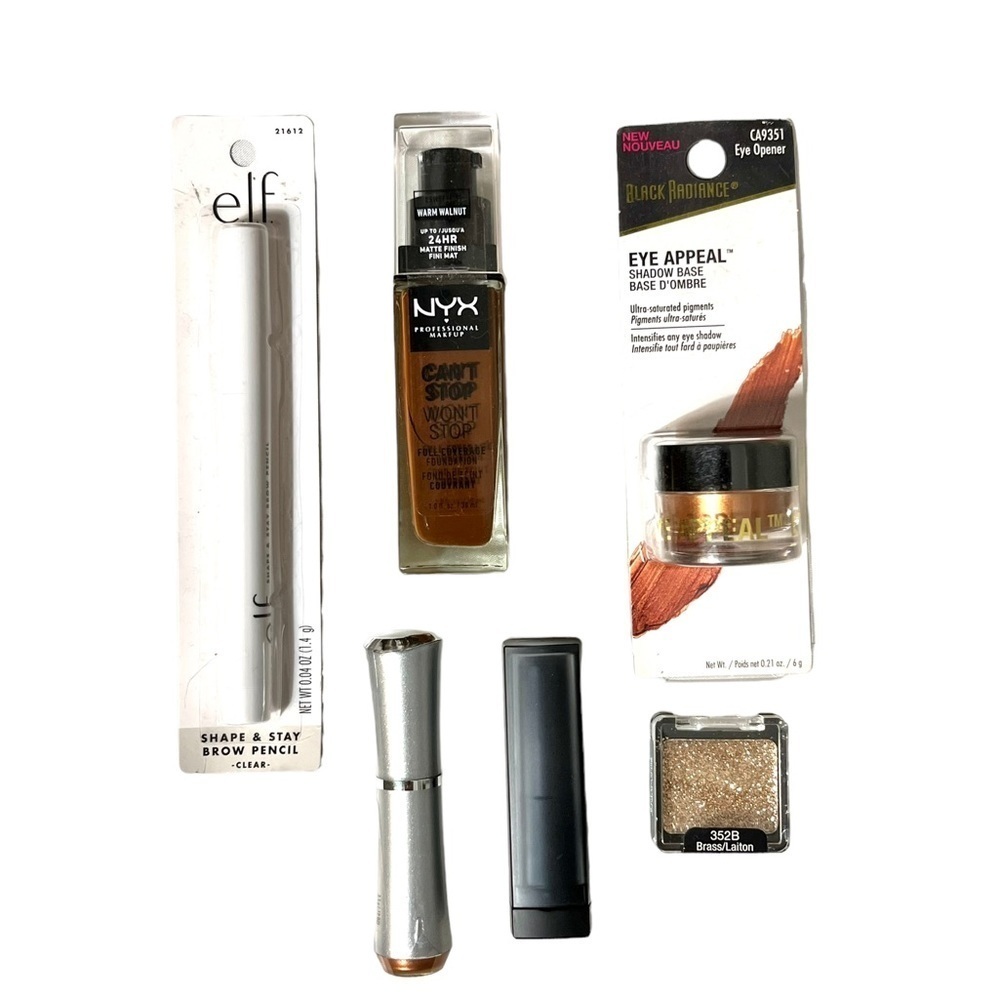 6 Piece Makeup Bundle NYX, Black Radiance, Elf, Covergirl, Maybelline New